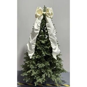 My Texas House Jumbo Ivory Satin Bow Christmas Tree Topper 22x56 NWT